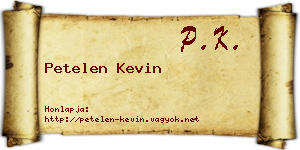 Petelen Kevin névjegykártya